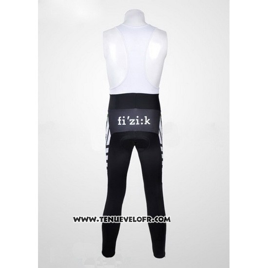 2012 Maillot Ciclismo Cannondale Noir et Blanc Manches Longues et Cuissard